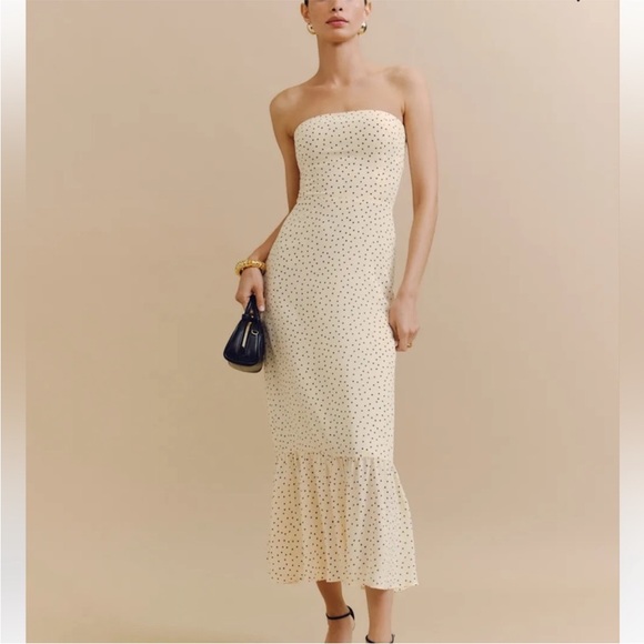 Reformation Arta Dress, Salt + Pepper - Picture 3 of 9